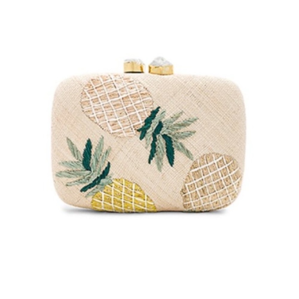 ARANAZ Pina Clutch In Yellow/cream New